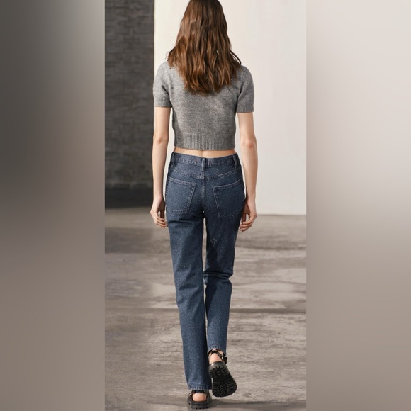 Zara Women High Waist Bootcut Rhinestone Embellished Jeans 2024 - Picture 7 of 15